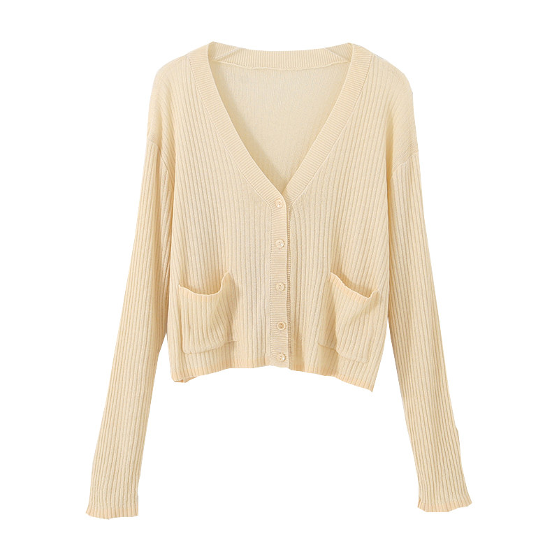 短款外搭冰丝针织开衫 邦德宝依毛针织衫