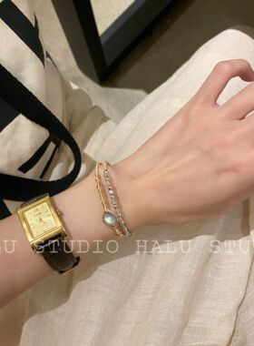 如蝶在野“月光余晖”14k包金天然草莓晶气质显白手镯招桃花手串