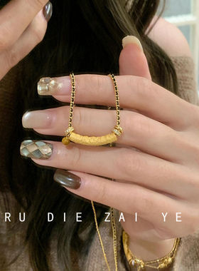 如蝶在野 小香风黑金编织虎眼石项链复古美拉德高级感锁骨链女