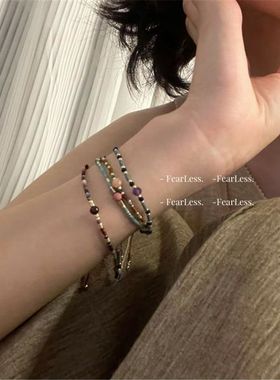 如蝶在野 清新夏季复古小众设计感手链合集叠戴手链搭配女