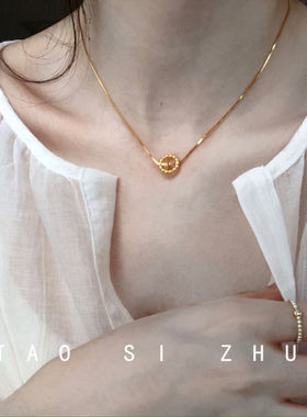 如蝶在野 转运珠~ 时髦chic 加粗版ins风高级感轻奢锁骨链项链