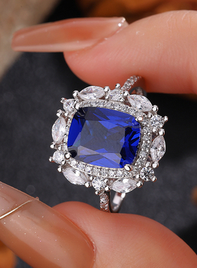 TOOK Otnament新款S925方形锆石戒指女韩系温柔风原创设计指环ins