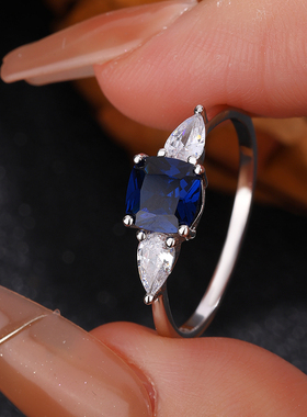 TOOK Otnament新款S925四爪镶钻戒指女 小众高级日常百搭精美指环