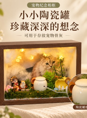 宠物猫咪纪念相框毛发骨灰收纳