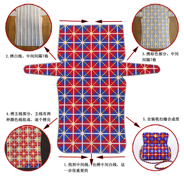 新款3D立体十字绣手提包毛线绣纸巾收纳盒手包已裁剪套件中号挎包