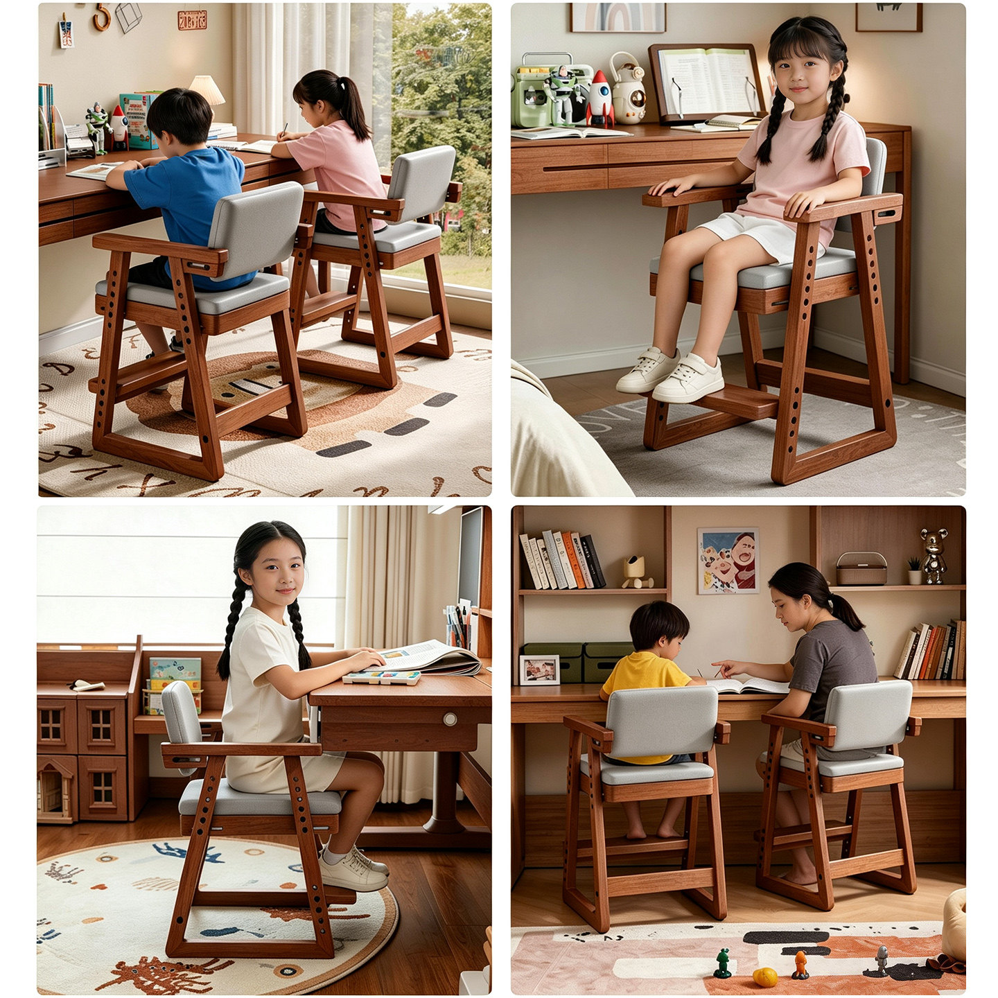 Children's learning chair, primary school student's writing chair can be lifted