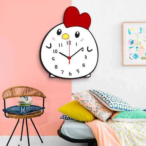 动漫表新款卡通小鸡表挂墙网红创意钟表挂钟客厅现代简约时尚时钟 - 图0