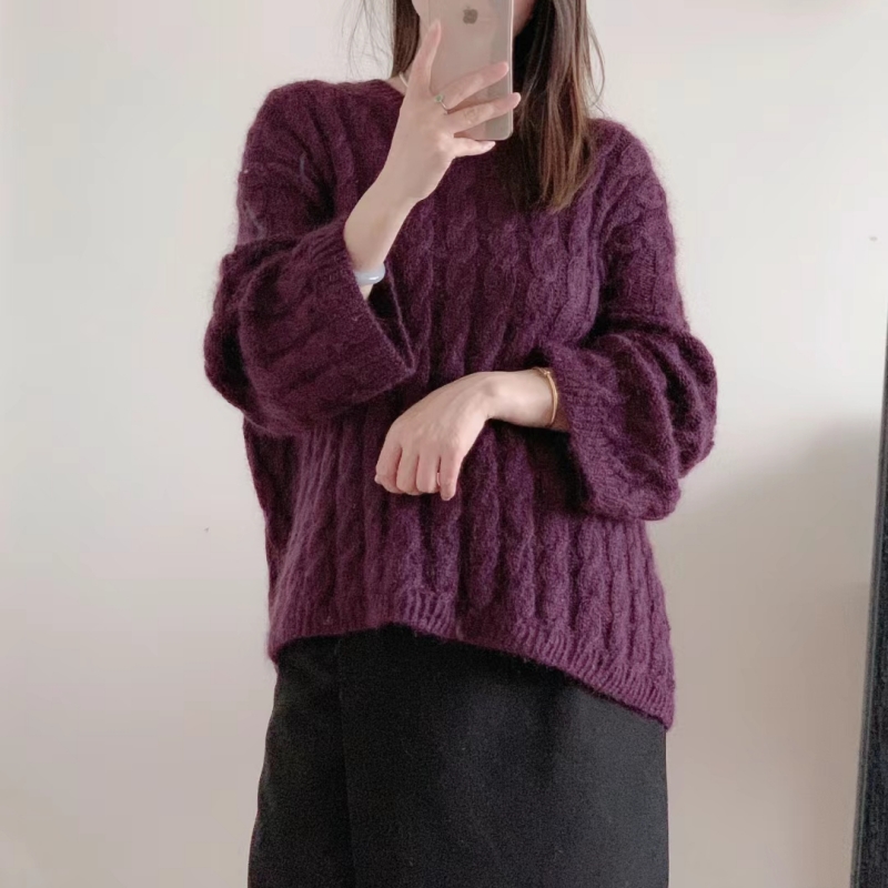 多股羊毛加马海毛棒针粗线长毛真丝马海毛配线软糯蓝眼泪毛线团 - 图0