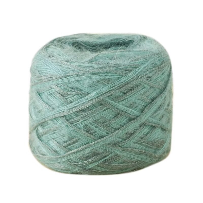 多股羊毛加马海毛棒针粗线长毛真丝马海毛配线软糯蓝眼泪毛线团 - 图3