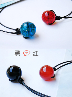 简约日系琉璃珠项链男女百搭款