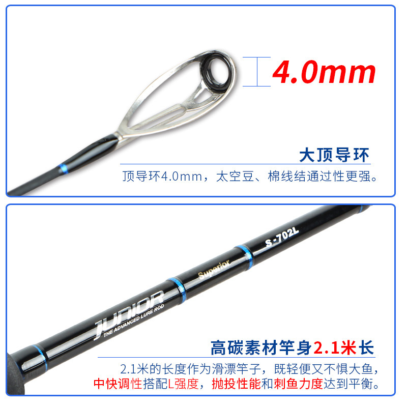 朝阳滑漂路亚竿中快调性碳素舒适高品质春季路亚,淘宝优惠券,粉丝福利购,淘宝优惠卷