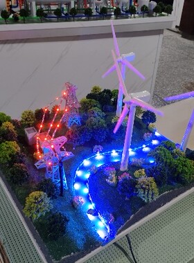 风力发电风电场模型摆件展厅展会展览办公室送客户礼物电力沙盘