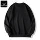 Pure cotton sweatshirt with letter print for men, plus fleece, autumn and winter
