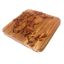 Solid Wood Carving Partition Hollowed-out Wood Board Painting Decoration Chinese Style Cabinet Door Bed Sofa Furniture Foreign Flower Corner Flower Wood Applic