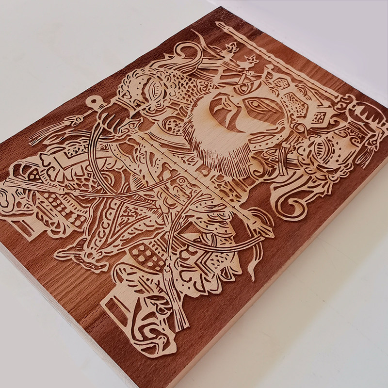 门神激光雕刻拓印木版画 古法印刷儿童研学体验印画年画传统木雕,淘宝优惠券,粉丝福利购,淘宝优惠卷