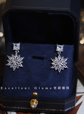 锆石耳环新娘气质百搭耳饰时尚