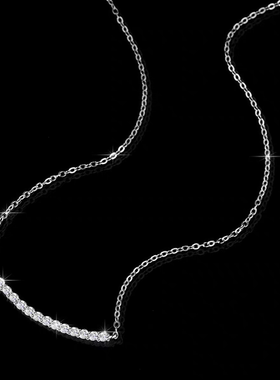 S925纯银气质简约微笑项链轻奢