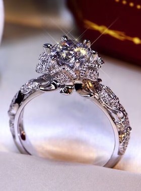 灿若花苞星辰戒指女求婚订婚小众