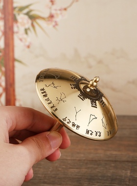 黄铜风生水起小摆件时来运转风车卦黄铜伞摆件工艺品铜雨伞八卦转