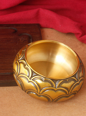 莲花铜香炉家居用品装饰摆件