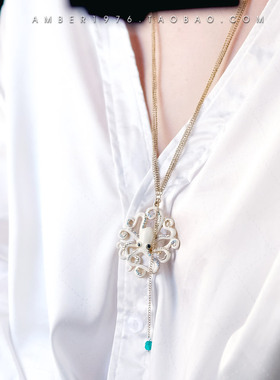 童趣风珐琅釉镀金彩钻项链