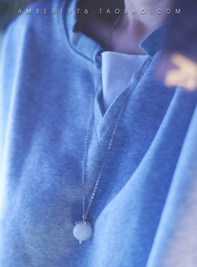 No.262 pilgrim 北欧甜美风 合金镀银切角白玛瑙花蕾简约项链