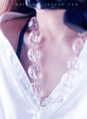 No.239 Ann Taylor 欧美风百搭亚克力宝石冰晶复古项链