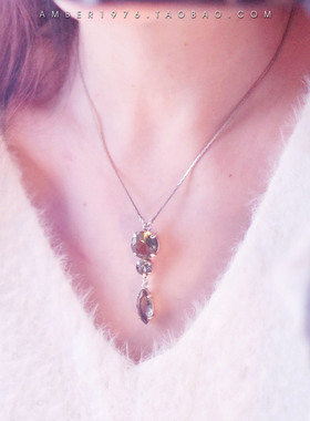 No.245 pilgrim 欧美风合金镀银人造复古水晶项链