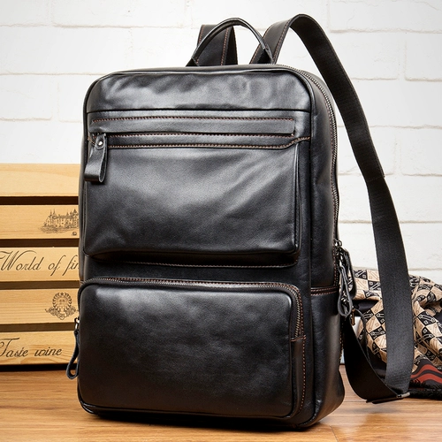 Рюкзак для отдыха, кожаный ноутбук, сумка для путешествий, из натуральной кожи, воловья кожа