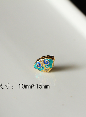 保色铜镀金景泰蓝祥云隔珠