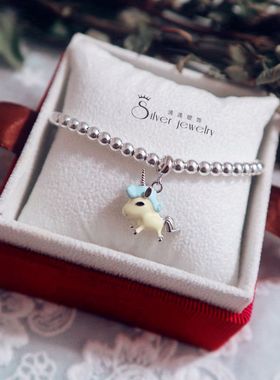 独角兽十二生肖925纯银滴油项链