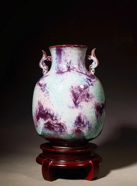 钧瓷花瓶摆件装饰品博古架玄关客厅钧窑收藏纯手工非遗传承周松建