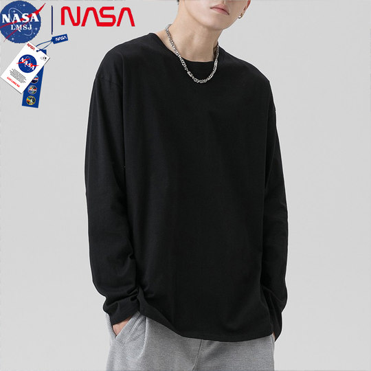 NASA joint heavyweight pure cotton T-shirt men's long sleeves
