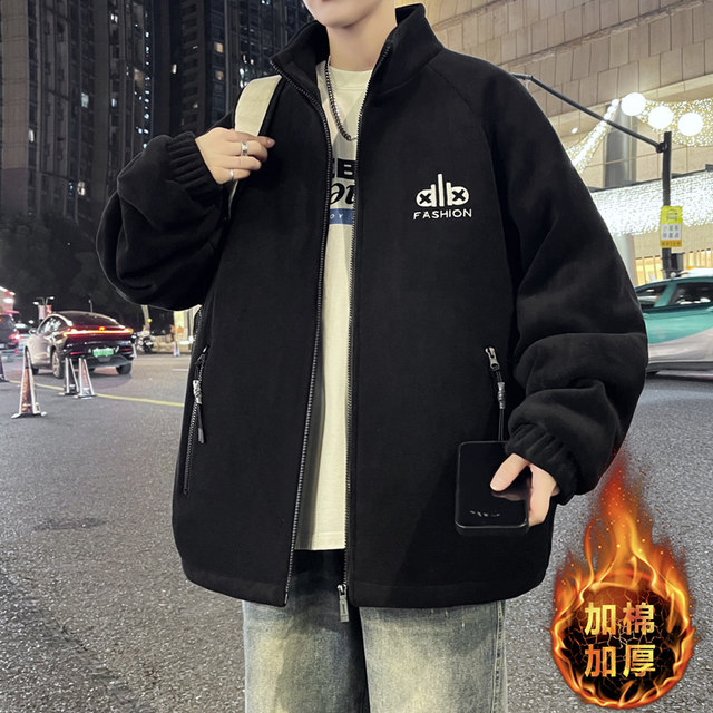 Autumn and winter trendy brand stand collar thickened warm cotton padded jacket for men