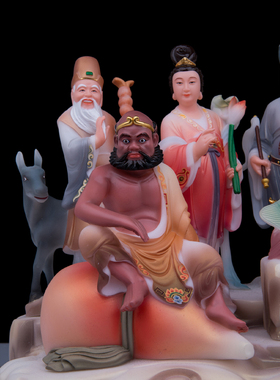 汉白玉八仙过海神像吕洞宾铁拐李张果老何仙姑像各显神通家用摆件