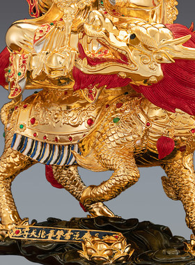 纯铜鎏金雷祖神像九天雷神大帝雷尊九天应元雷声普化天尊家居摆件