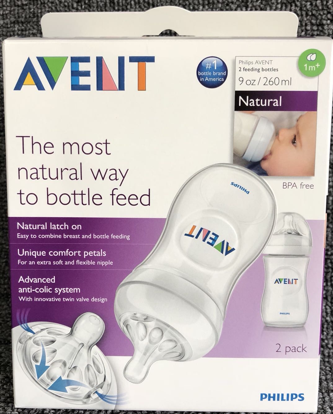 英国产avent 新安怡自然原生系列PP奶瓶9oz 260ml 拆卖 奶嘴1M+