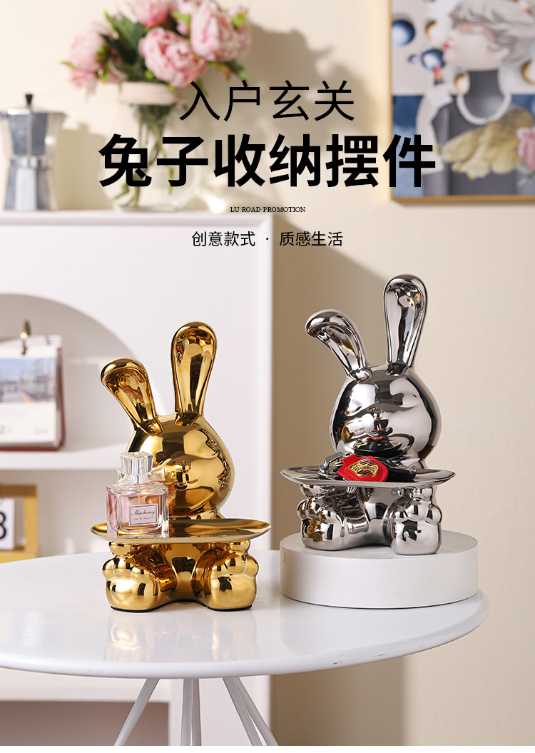 轻奢高档网红暴力熊客厅电视柜卡通公仔小摆件酒柜书柜手办熊装饰 - 图1