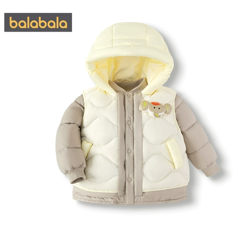 巴拉巴拉 Детский пуховик, костюм мальчика цветочника, зимняя детская длинная куртка, в западном стиле, детская одежда, средней длины, увеличенная толщина