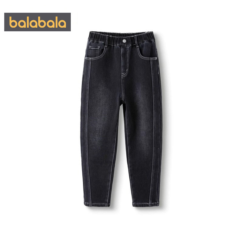 巴拉巴拉男童加绒牛仔裤大童宝宝裤子秋冬季新款童装外穿长裤加厚,淘宝优惠券,粉丝福利购,淘宝优惠卷
