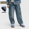 Balabala boys' jeans and fleece overalls winter