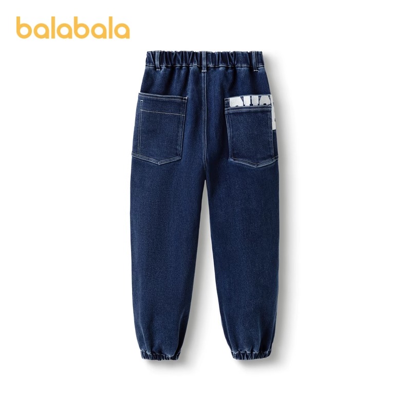 巴拉巴拉男童牛仔裤中大童一体绒裤子宝宝秋冬新款童装加绒儿童厚 - 图1