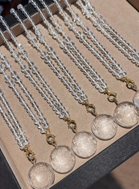 天然白水晶扎基项链女款轻奢小众设计感毛衣万能链送女友闺蜜礼物