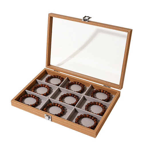 大号防尘天窗带盖手镯收纳盒佛珠文玩手串收藏箱佛串手链饰品盒子 - 图3