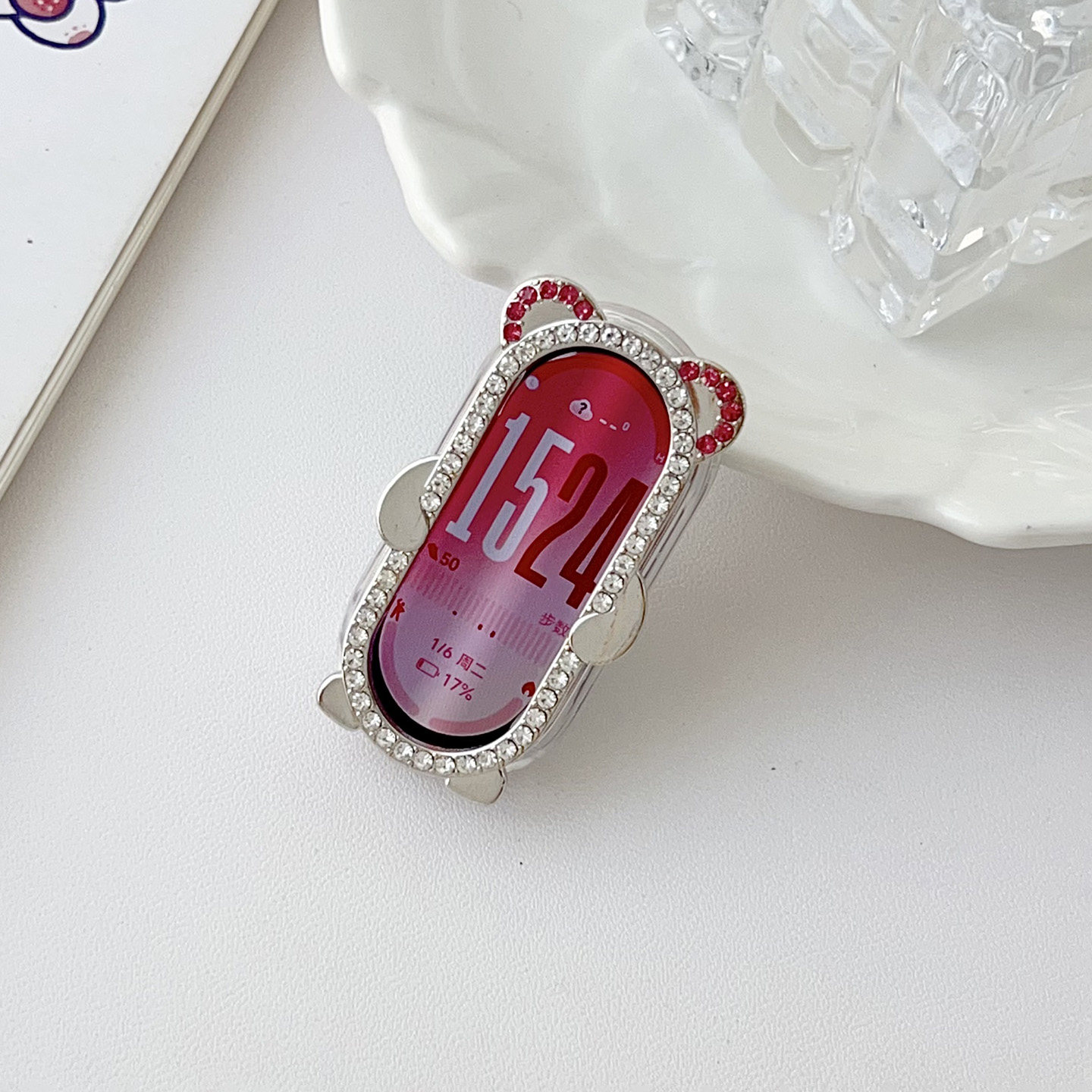 适用小米手环10卡通钻石楼空半包边框8nfc9代可爱防摔保护壳女款,淘宝优惠券,粉丝福利购,淘宝优惠卷