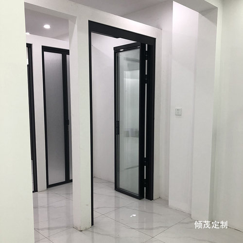 上海吊轨窄边框PT门折叠推拉平开阳台隔断客厅厨房卫生间门定制 - 图1
