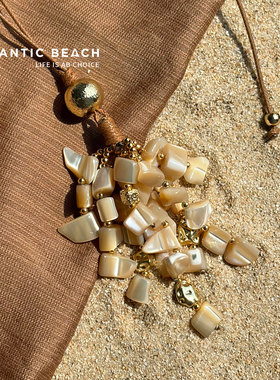 atlanticbeach贝珠松果毛衣链