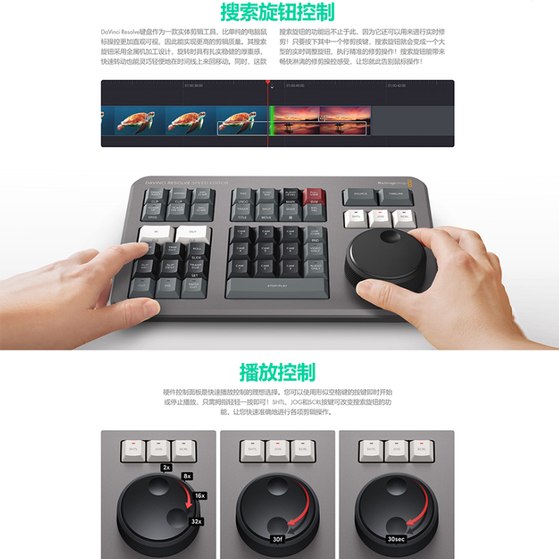 正版Blackmagic Design BMD达芬奇调色台软件新版DaVinci Resolve 19 speed editor密钥Studio激活码送键盘-图2