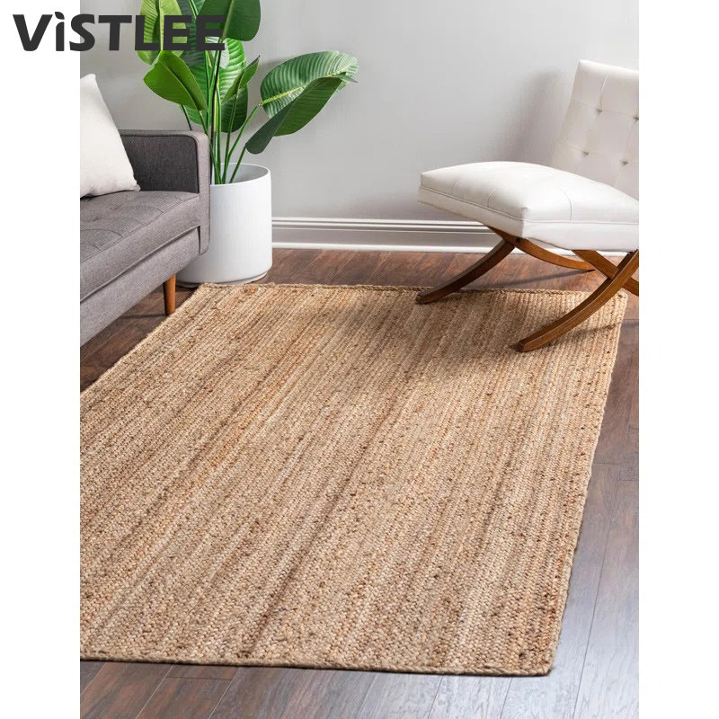 手工编织天然黄麻地毯双面可用民宿客厅禅房书房茶室新中式风地垫