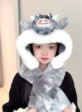 耳朵会动拉布布儿童帽子